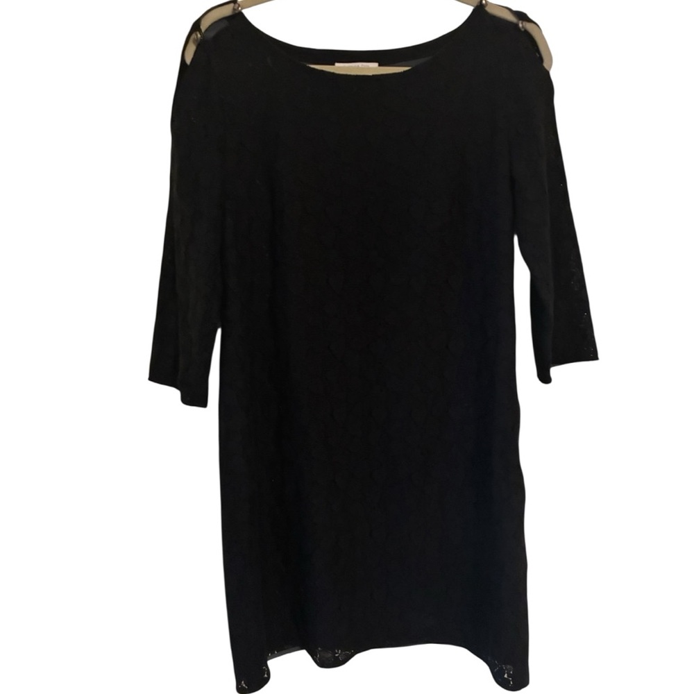 PATRIZIA PEPE Black Lace Dress with Silver Button Detailing Size 44 (US 8)
